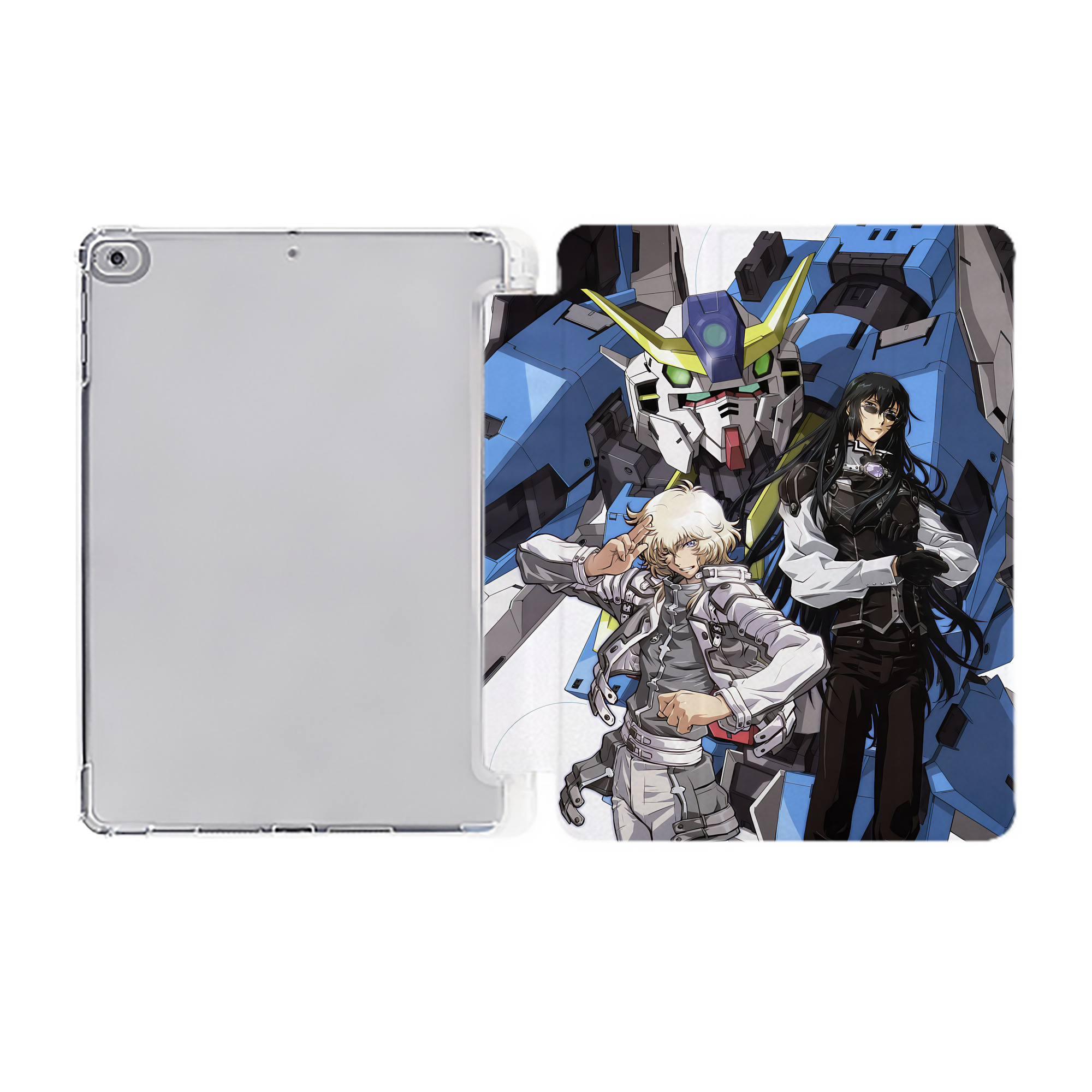 （画像用） 機動戦士ガンダム Mobile Suit Gundam IPad ケース ペン収納付き 三つ折りスタンド PUレザー×シリコン 対応機種9.5/10.5/10.9インチ